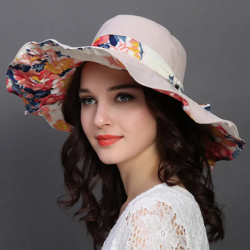 Spring And Summer Foldable Cloth Hat With Large Brim Sun Hat For Women's Outdoor Travel And Vacation, Beach Sun Protection Hat