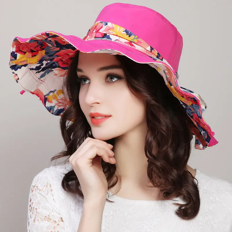Spring And Summer Foldable Cloth Hat With Large Brim Sun Hat For Women's Outdoor Travel And Vacation, Beach Sun Protection Hat