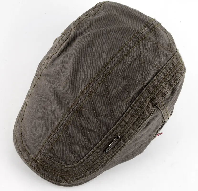 Men's Berets Boina Fashion Hat Masculina Plaid Style Gorro Casual Hats Cotton Boinas Solid Color Beret For Men Cap 6 Colors