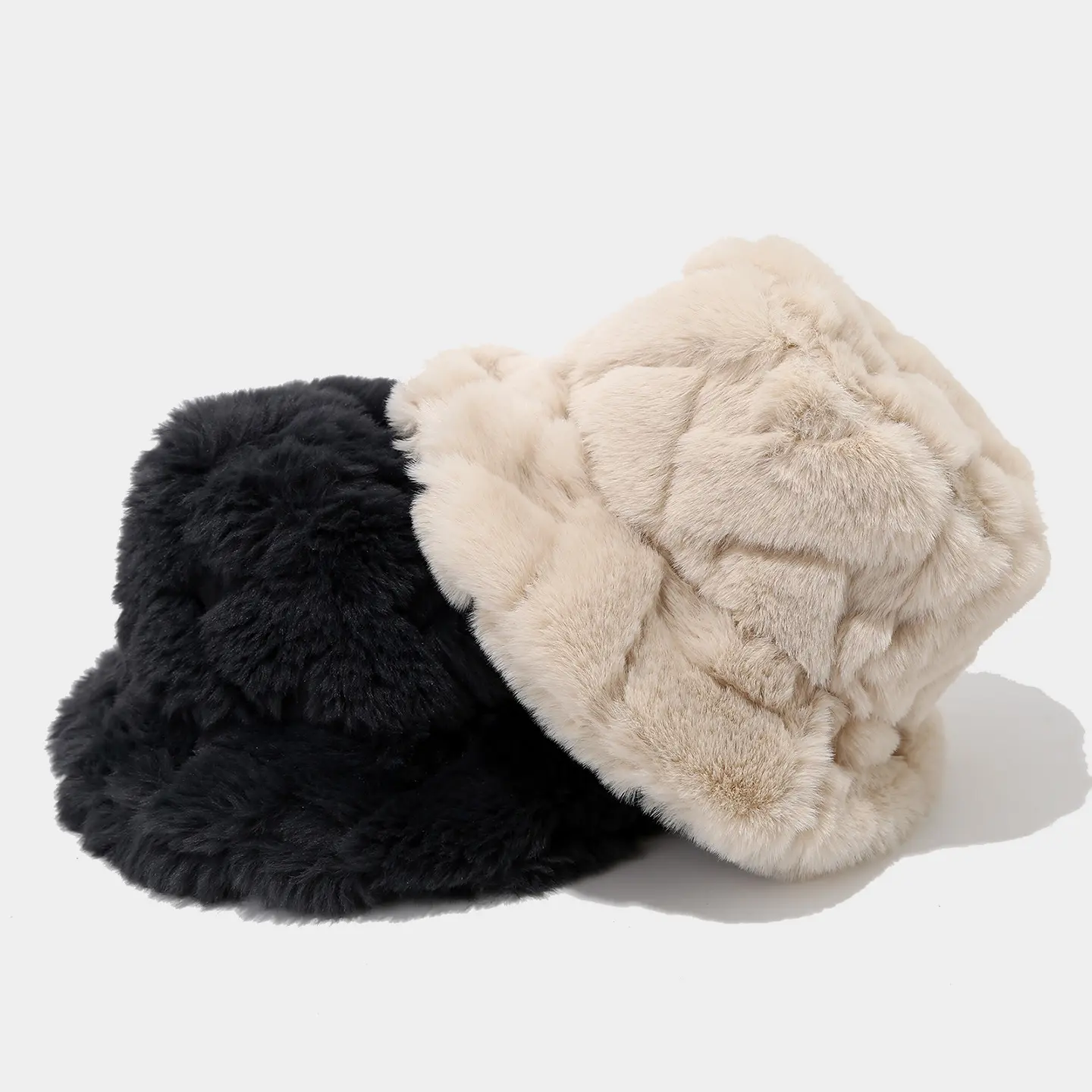 Korean Fashion Imitation Rabbit Fur Thickened Warm Casual Basin Hat for Women, Japanese Solid Color Fisherman Hat
