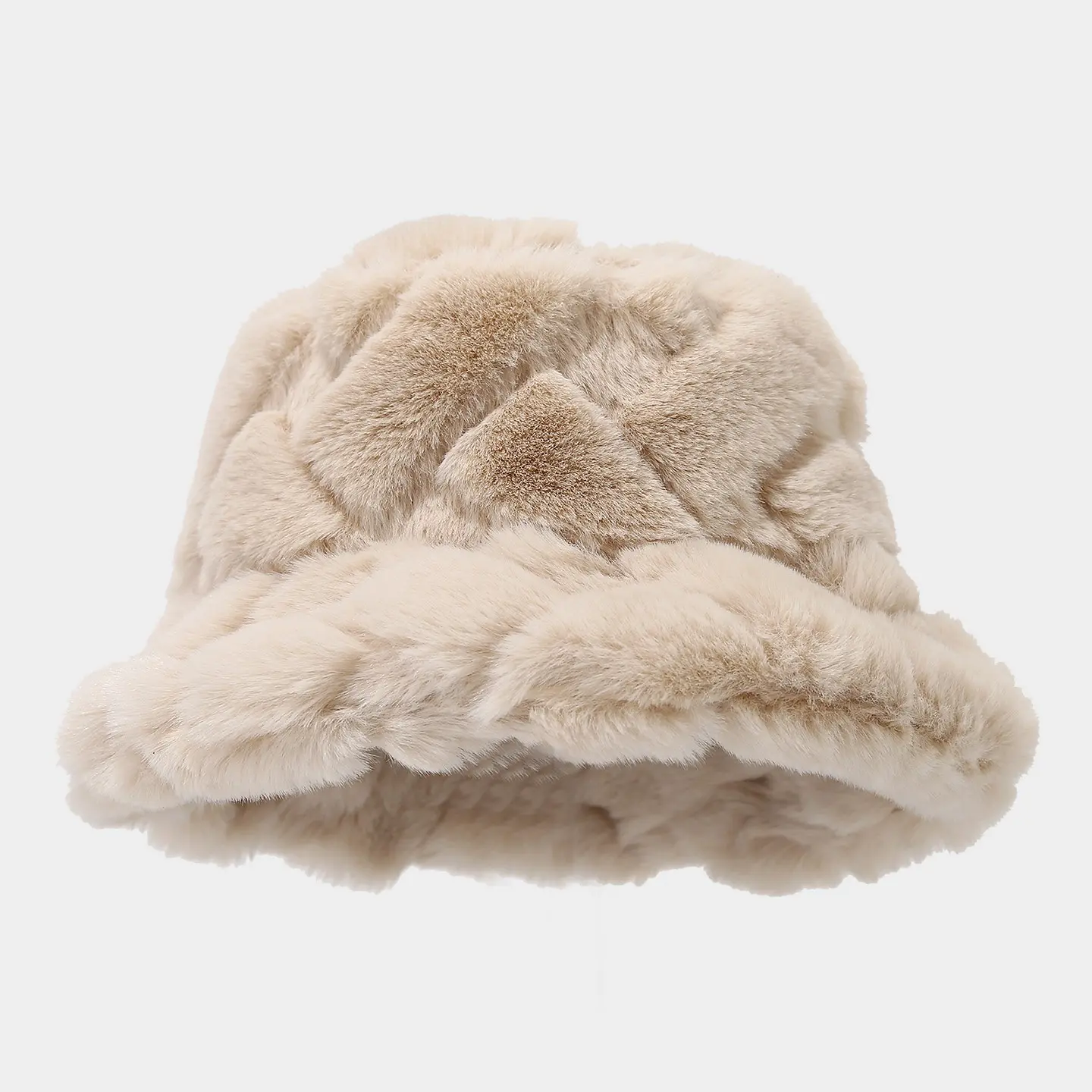 Korean Fashion Imitation Rabbit Fur Thickened Warm Casual Basin Hat for Women, Japanese Solid Color Fisherman Hat