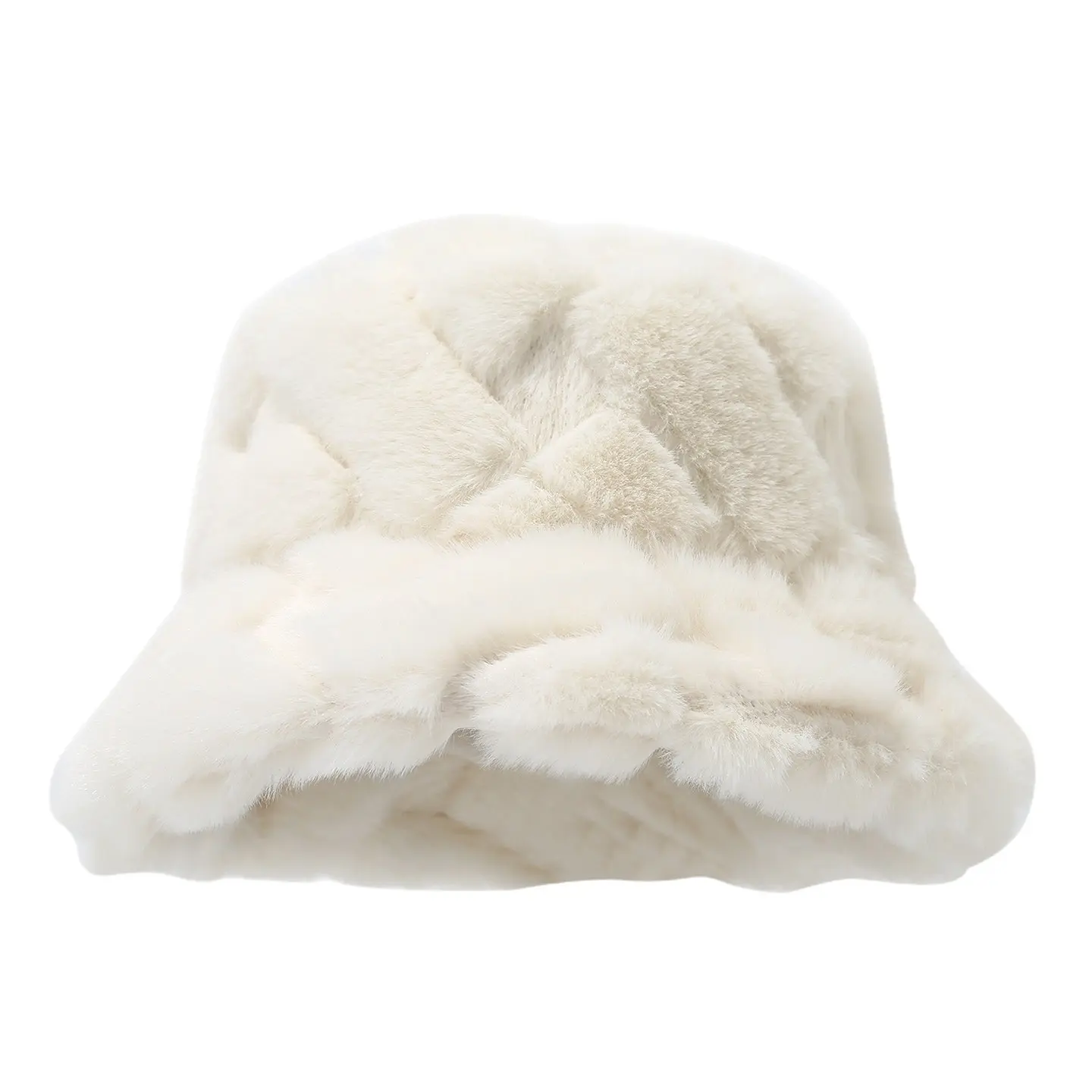Korean Fashion Imitation Rabbit Fur Thickened Warm Casual Basin Hat for Women, Japanese Solid Color Fisherman Hat