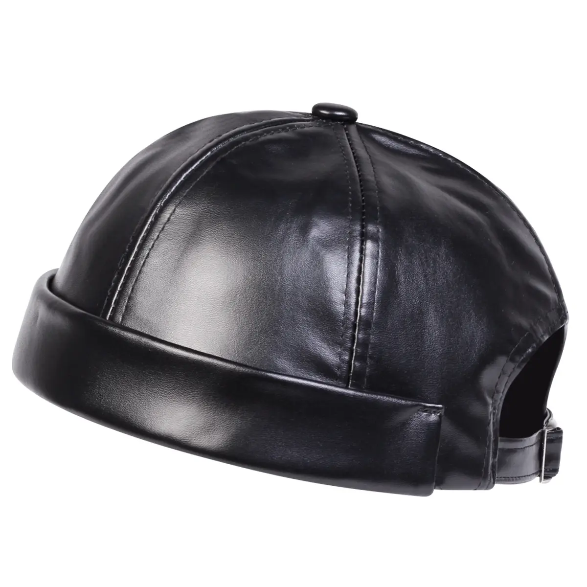 Leather Landlord Hat, Japanese Art Retro, No Eave Melon Skin Hat, Children's Autumn and Winter Versatile Hip-hop Hat, Men