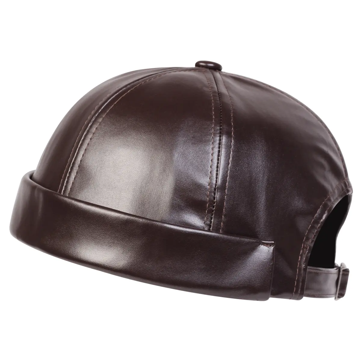Leather Landlord Hat, Japanese Art Retro, No Eave Melon Skin Hat, Children's Autumn and Winter Versatile Hip-hop Hat, Men