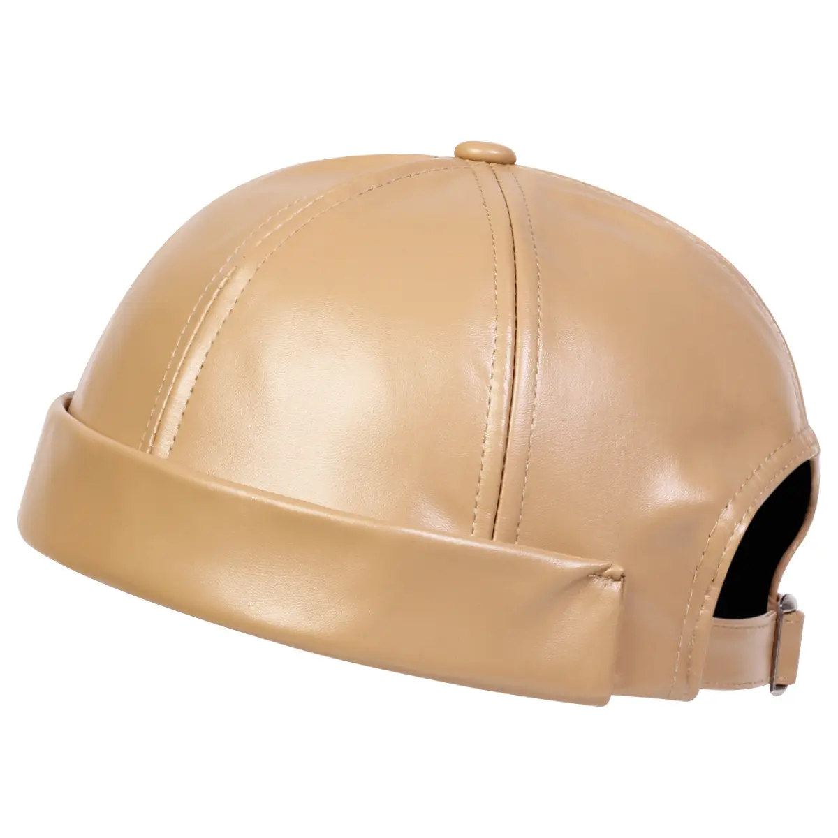 Leather Landlord Hat, Japanese Art Retro, No Eave Melon Skin Hat, Children's Autumn and Winter Versatile Hip-hop Hat, Men