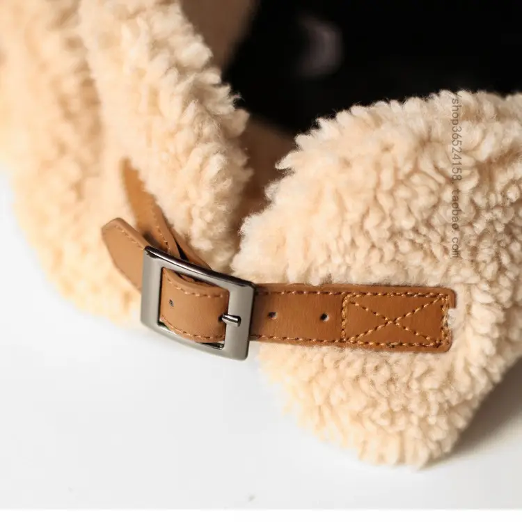 Lamb Fleece Lei Feng Hat for Men and Women Winter Cold Protection Ear Protection Korean Edition with Fleece Warm Hat