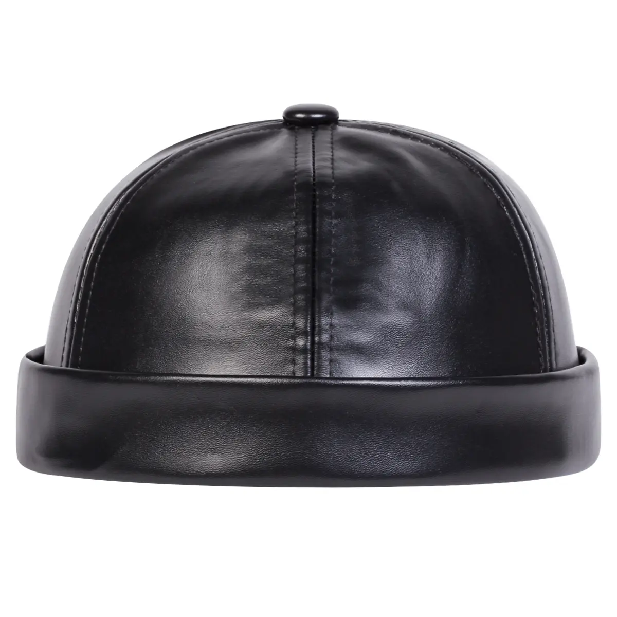 Leather Landlord Hat, Japanese Art Retro, No Eave Melon Skin Hat, Children's Autumn and Winter Versatile Hip-hop Hat, Men