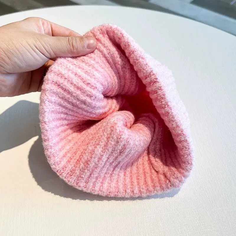 Korean Bow Knitted Woolen Hat for Women, Autumn and Winter, Thick and Versatile Ear Protection, Cold Hat with Toe Cap