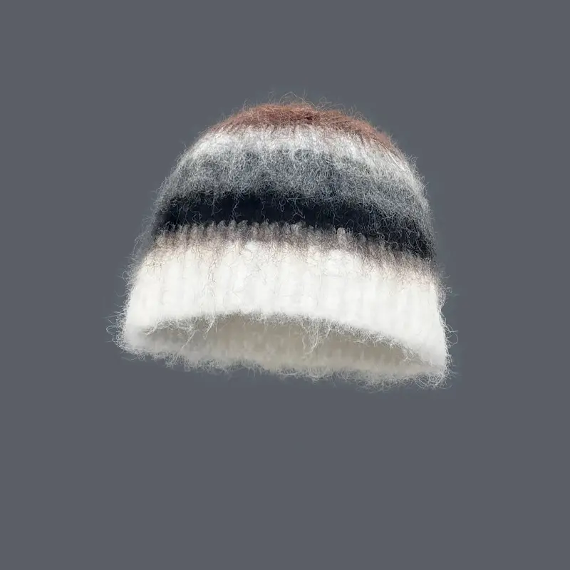 Korean Winter Hats For Women Rainbow Knitted Beanies Cute Hat Girls Pullover Hat Hip-Hop Street Caps Ear Protection knited Hat