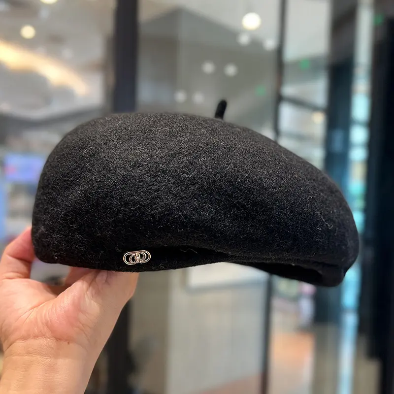 Spring and Autumn Fashion Beret Women's Autumn and Winter Woolen Robe Hat Korean Style Design Painter's Hat