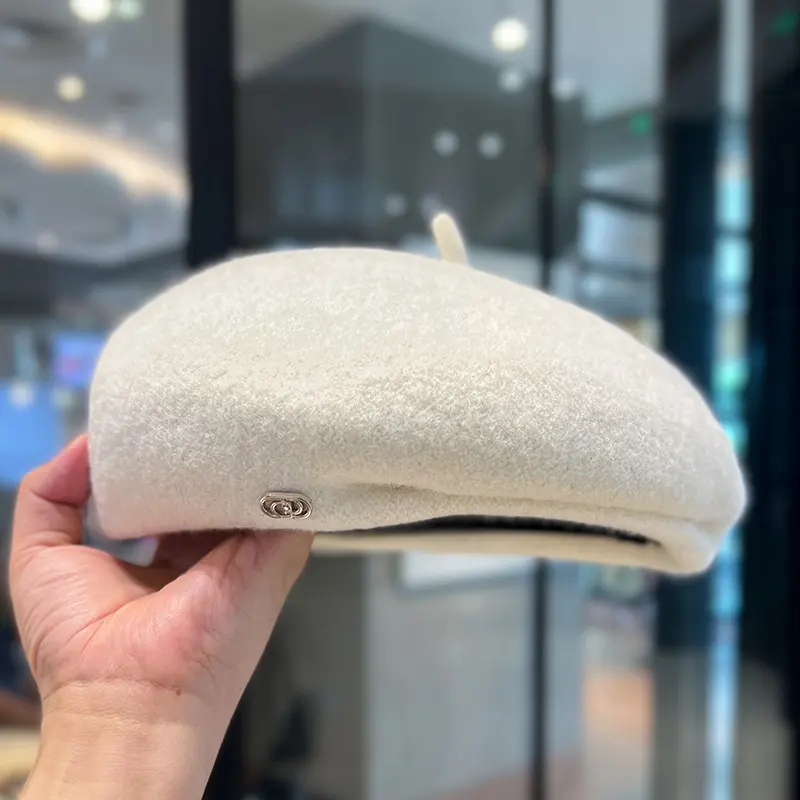 Spring and Autumn Fashion Beret Women's Autumn and Winter Woolen Robe Hat Korean Style Design Painter's Hat