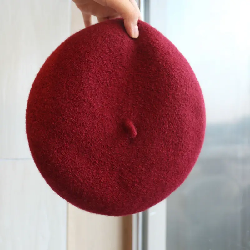 Beret Women's Autumn/Winter Korean Versatile Japanese Trendy British Woolen Robe Hat Retro Painter Hat Pumpkin Hat
