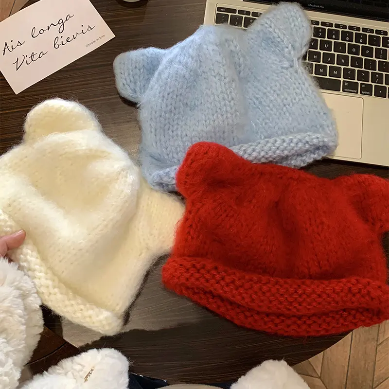 Knitted hat Autumn And winter Men's And Women's Fashionable Pullover Hat, Korean Version With Plush And Thick Knit Hat, Warm Hat