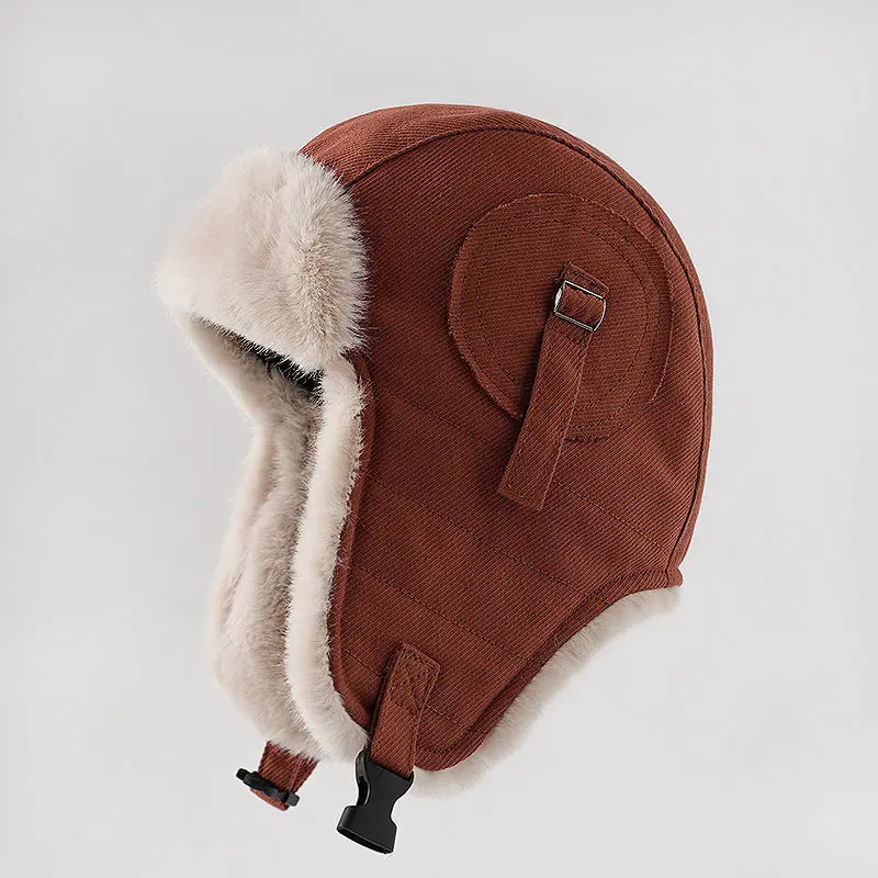 Japanese Retro Lei Feng Hat Children's Winter Korean Trendy Ear Protection Hat Northeast Skiing Cotton Hat Pilot Cycling Hat