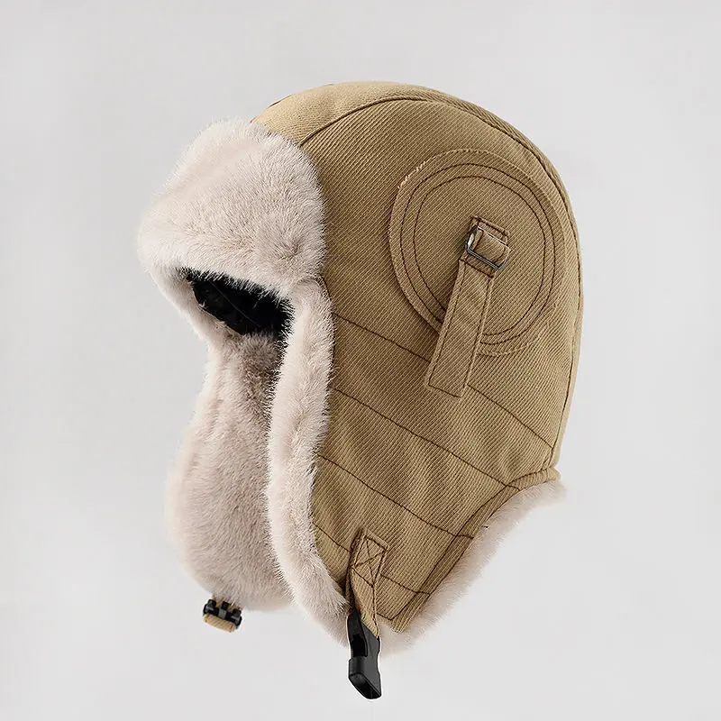 Japanese Retro Lei Feng Hat Children's Winter Korean Trendy Ear Protection Hat Northeast Skiing Cotton Hat Pilot Cycling Hat
