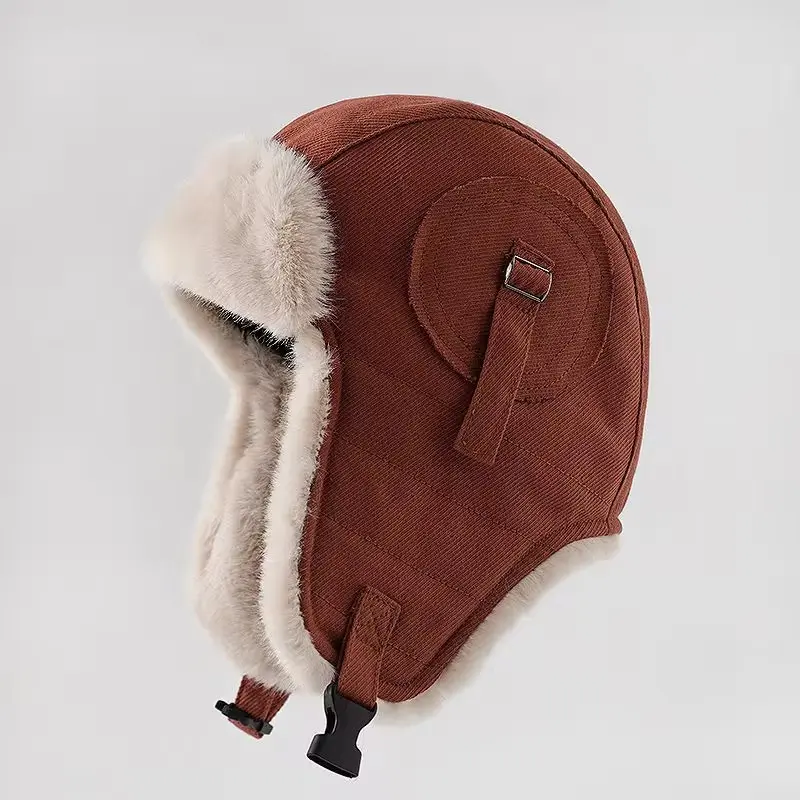 Japanese Retro Lei Feng Hat Children's Winter Korean Trendy Ear Protection Hat Northeast Skiing Cotton Hat Pilot Cycling Hat