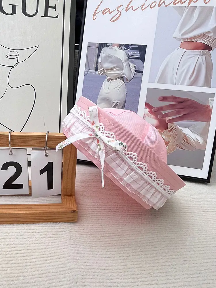 Japanese Bow Sweet Sailor Hat For Spring And Summer, Niche, Simple, Trendy, Flip Retro, Multifunctional, Solid Color Beret