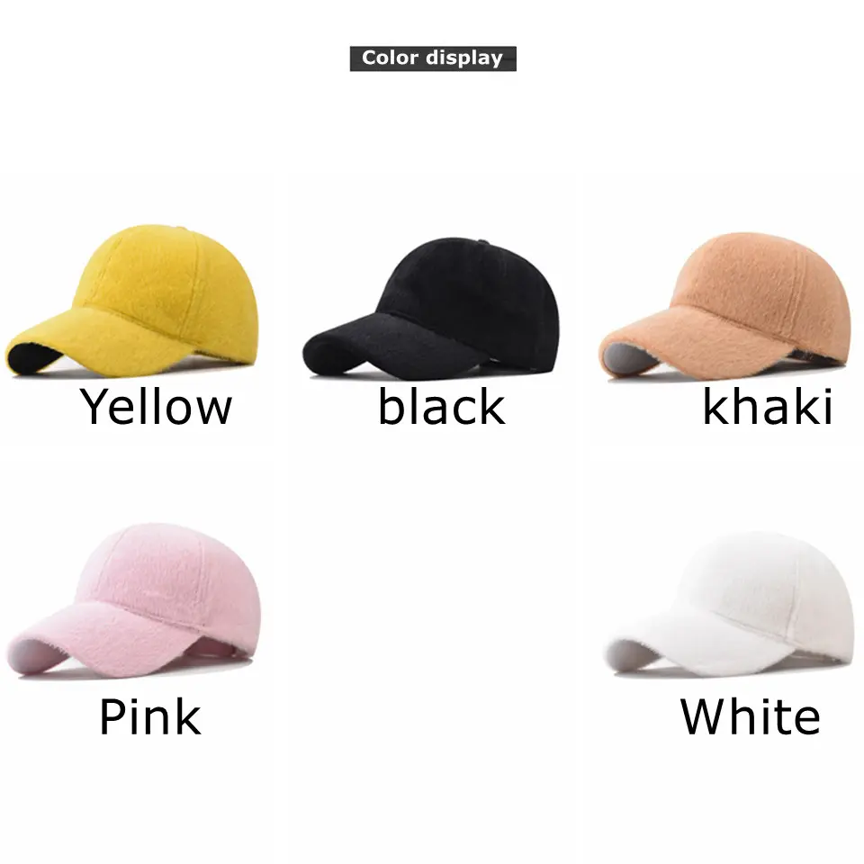 New Solid Color Ultra Soft Velvet Baseball Cap Duck Tongue Cap Outdoor Sunshade Autumn And Winter Hat