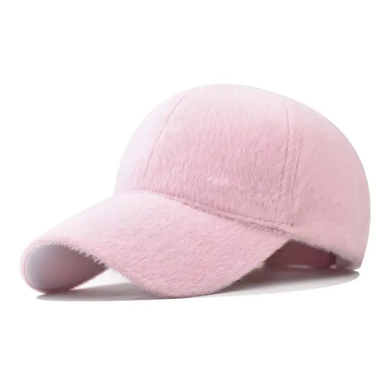 New Solid Color Ultra Soft Velvet Baseball Cap Duck Tongue Cap Outdoor Sunshade Autumn And Winter Hat