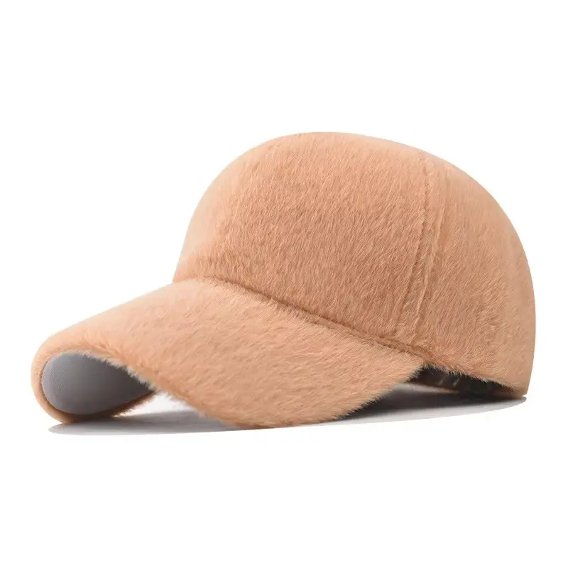 New Solid Color Ultra Soft Velvet Baseball Cap Duck Tongue Cap Outdoor Sunshade Autumn And Winter Hat