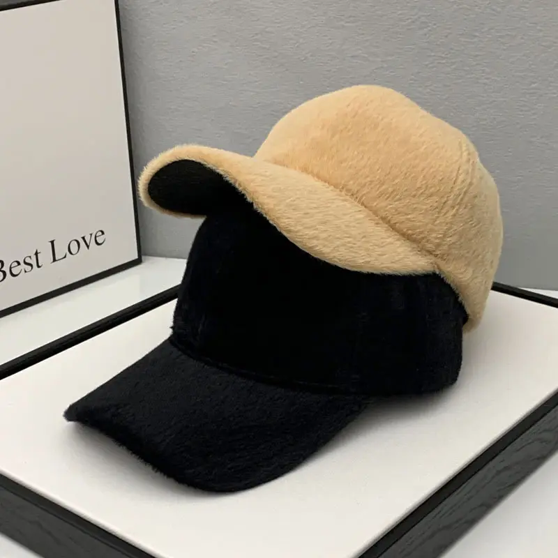 Mink Fur Hat, Duckbill Hat, Women's Slim Face, Autumn Hat, Children's Korean Version, Versatile And Fashionable Baseball Hat