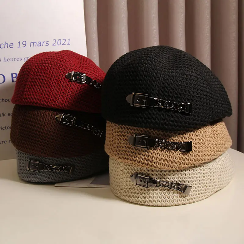 Korean Version Trendy Cool Reverse Wearing Forward Hat For Women Spring And Autumn Winter Mesh Breathable Beret Versatile Hat