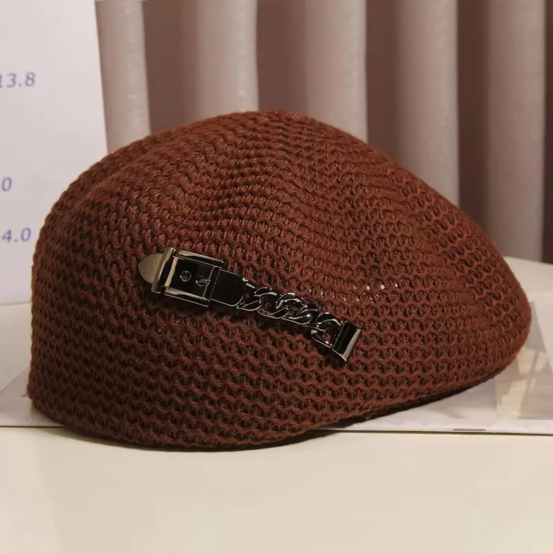 Korean Version Trendy Cool Reverse Wearing Forward Hat For Women Spring And Autumn Winter Mesh Breathable Beret Versatile Hat