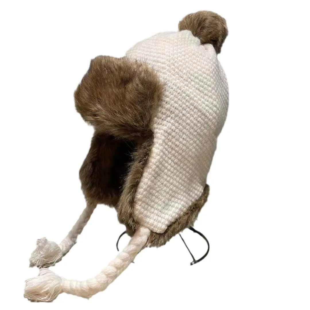 Lei Feng Hat Warm Winter Plush Ear Protection Cycling Knitted and Plush Korean Edition Cold resistant Knitted Hat