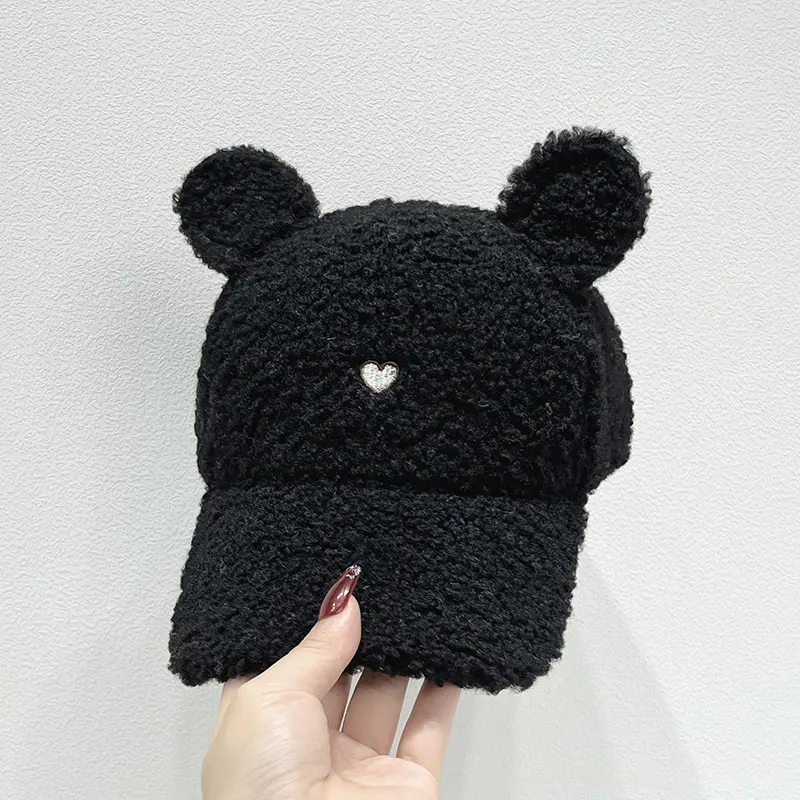 New Cartoon Embroidered Baseball Cap For Women, Versatile For Autumn And Winter, Korean Version, Warm Rabbit Ear Duckbill Cap