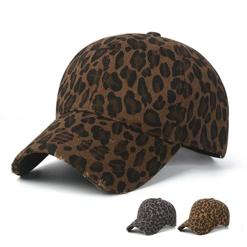 New Fashionable and Versatile Leopard Pattern Premium Ins Baseball Hat for Women, Sunscreen, Windproof and Breathable Hat