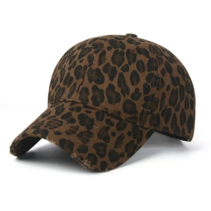 New Fashionable and Versatile Leopard Pattern Premium Ins Baseball Hat for Women, Sunscreen, Windproof and Breathable Hat