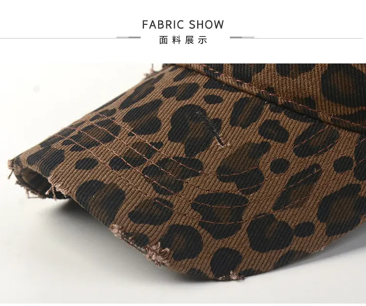 New Fashionable and Versatile Leopard Pattern Premium Ins Baseball Hat for Women, Sunscreen, Windproof and Breathable Hat