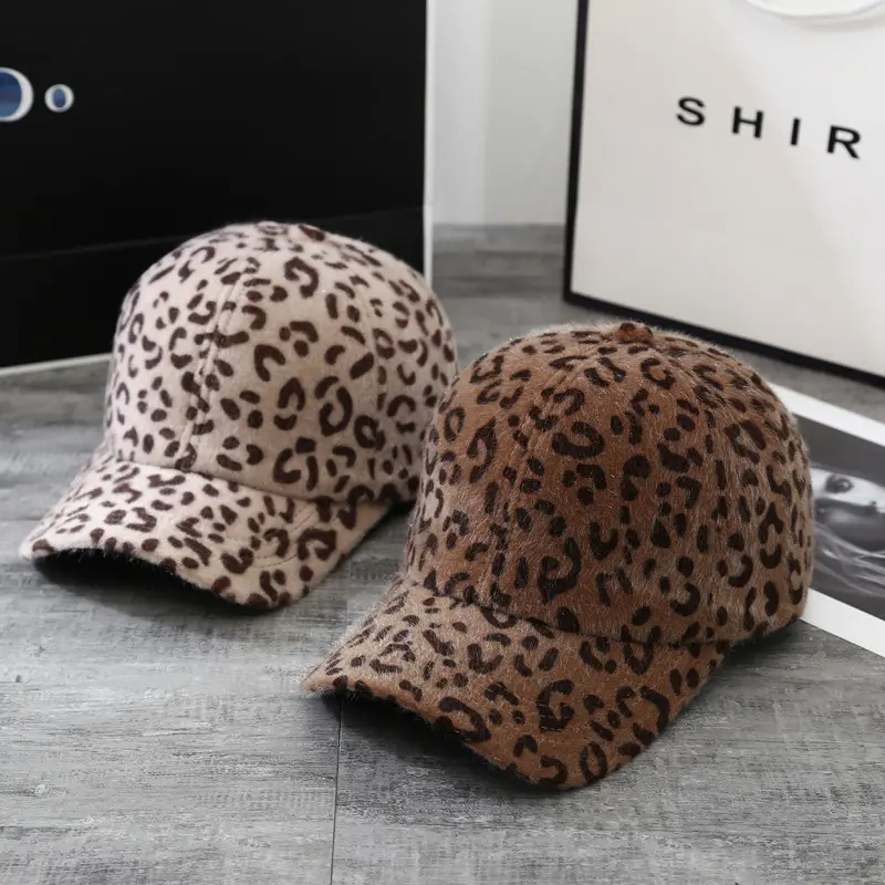 Women's Autumn And Winter Baseball Cap Leopard Stripe Headgear Outdoor Fashion Decorative Women Hat Women Ponytail Baseball Cap