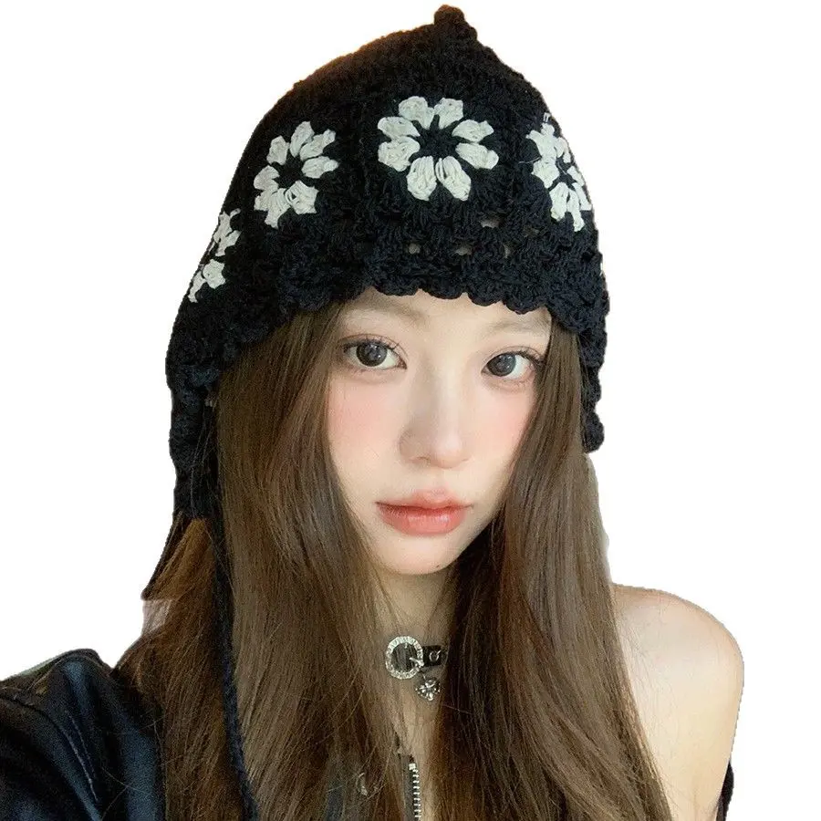 Knitted Hat, Colorful Striped Fisherman Hat, Small Flower Pile Pile Hat, Warm and Cold Hat, Knitted Hat