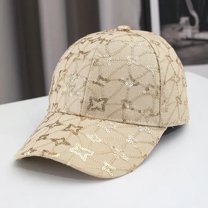 Creative New Star Glitter Rhinestone Silk Gloss Fashionable Women's Duckbill Hat Korean Version Sun Protection And Sunshade Hat