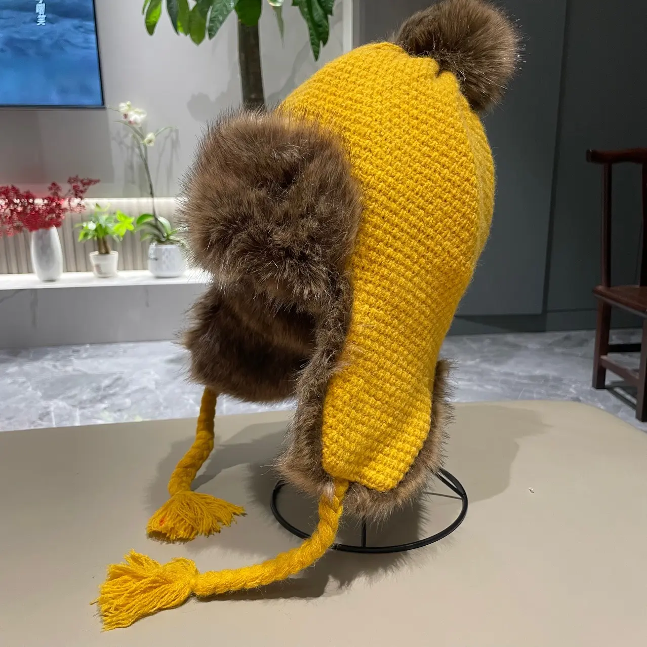 New Lei Feng Hat, Children's Winter Woolen Hat, Korean Version, Small face, Thick Cycling Hat, Ear Protection, Knitted Hat, Warm