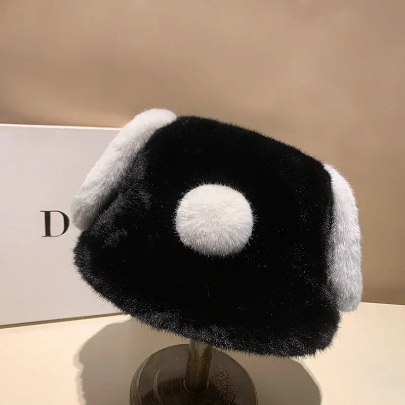 Cute Cartoon Dog With Fluffy Ears, Fisherman's Hat, Women's Autumn And Winter Warm And Age Reducing Basin Hat