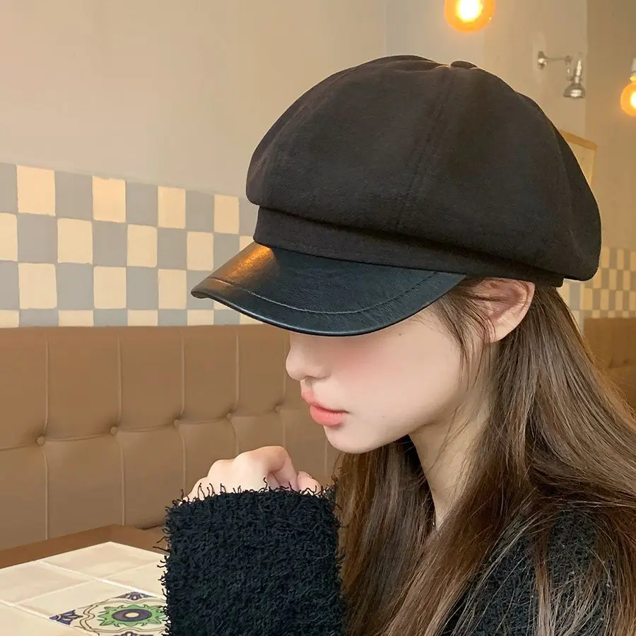 Japanese Versatile Beret Women's Autumn And Winter Artistic Street Leisure Retro British Style Newsboy Painter Hat