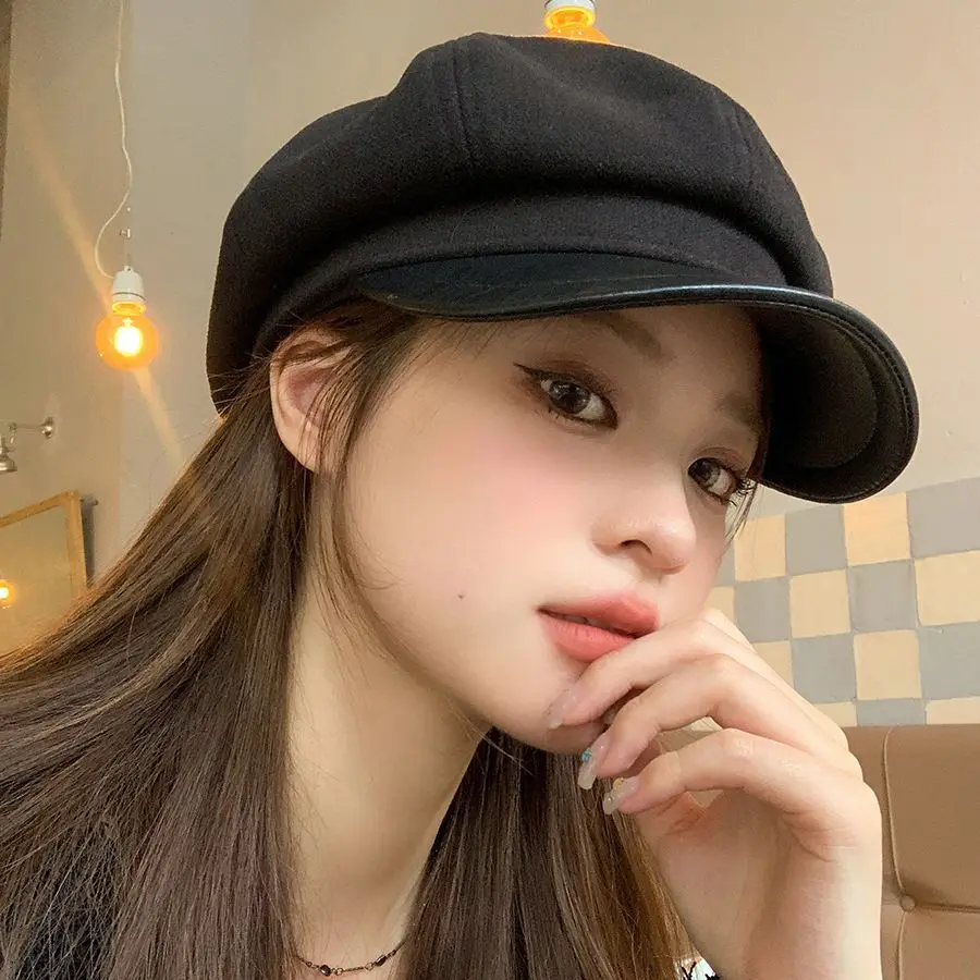 Japanese Versatile Beret Women's Autumn And Winter Artistic Street Leisure Retro British Style Newsboy Painter Hat