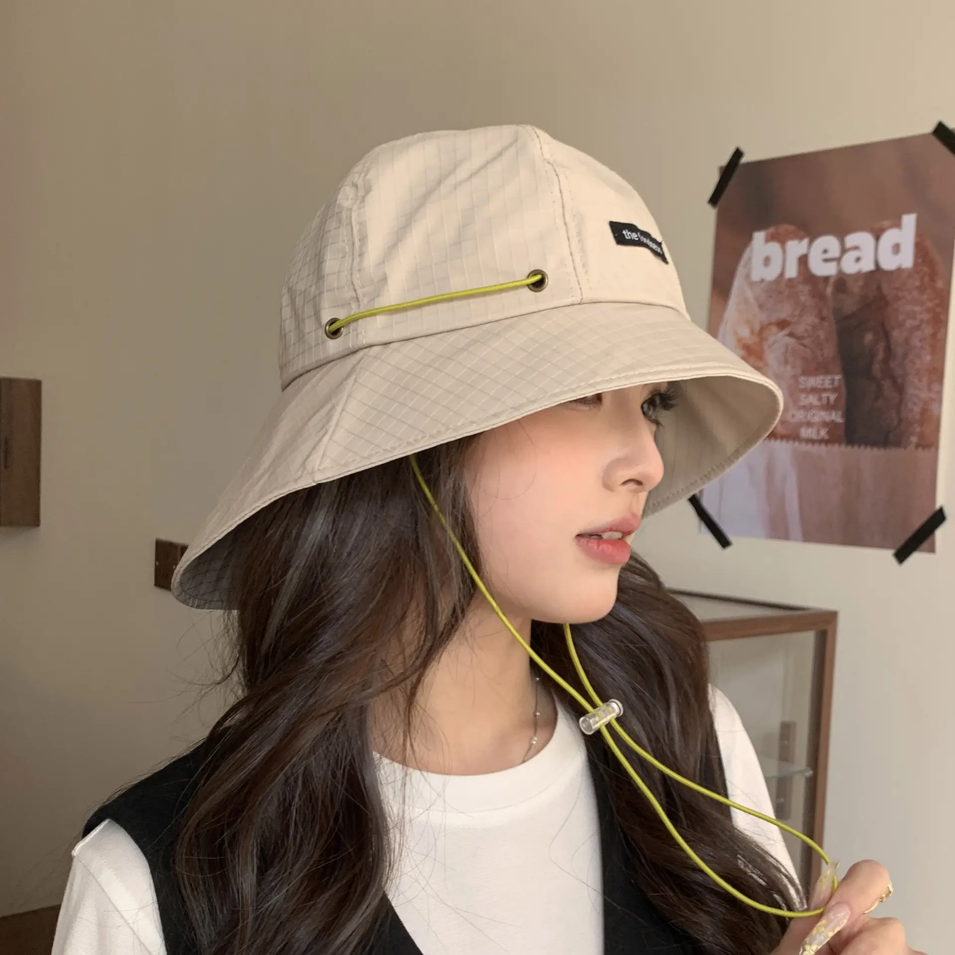 Fisherman's Hat Neck Protection, Summer Outdoor Drawstring, Japanese Basin Hat, Sun Shading And Sun Protection Hat