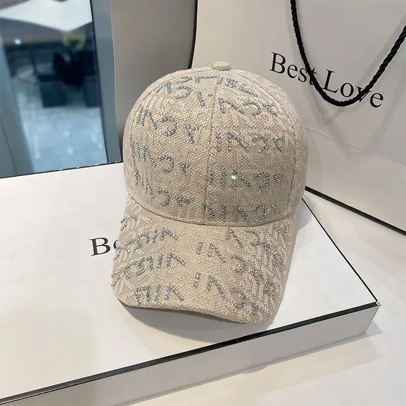 Diamond Style Korean Version Baseball Cap, Fashionable And Casual, Versatile, Sun Shading And Sun Protection Duckbill Cap