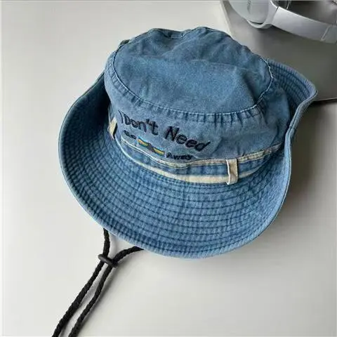 Japanese Letters Washed To Make Old Fisherman's Hat, Women's Versatile Outdoor Camping And Hiking Hat Sun Hat Western Cowboy Hat