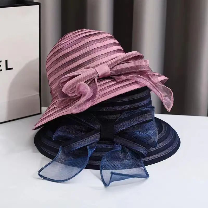 Elegant Beach Fisherman Hat, Sun Protection hat, Women's Summer Big Edge Sun Protection Hat, Outdoor Travel Foldable Basin Hat