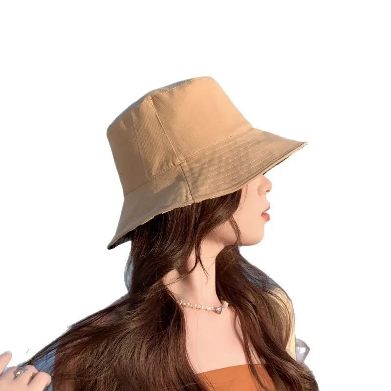 New Double-Sided Fisherman Hat For Spring And Summer Fashion, Casual Basin Hat, Solid Color, Versatile Sun rotection Hat