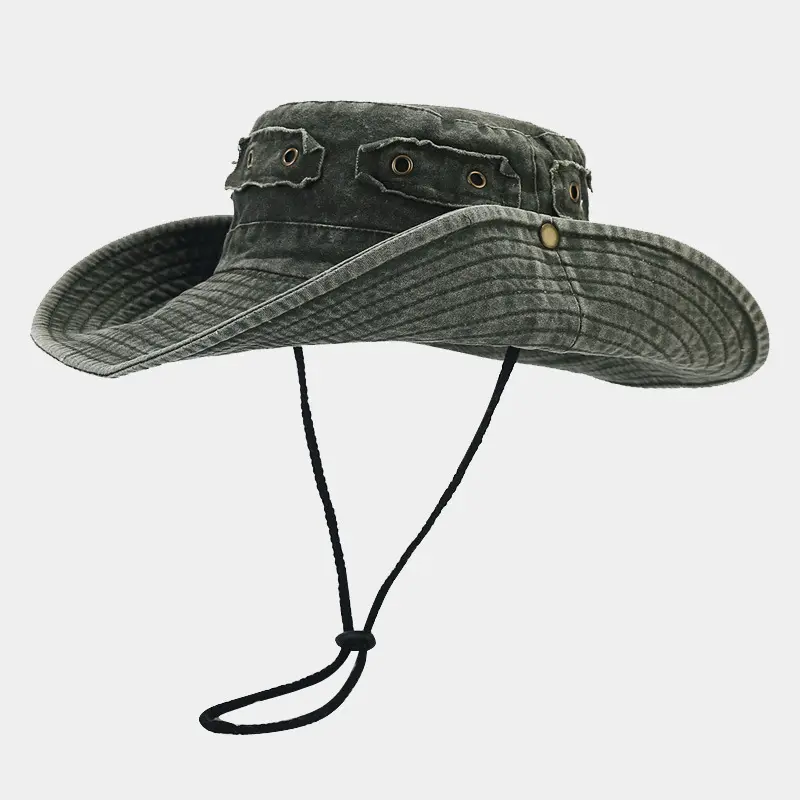 New Washed Out Vintage Hat with Large Brim Sun Visor for Men and Women, Outdoor Jungle Climbing and Fishing Hat