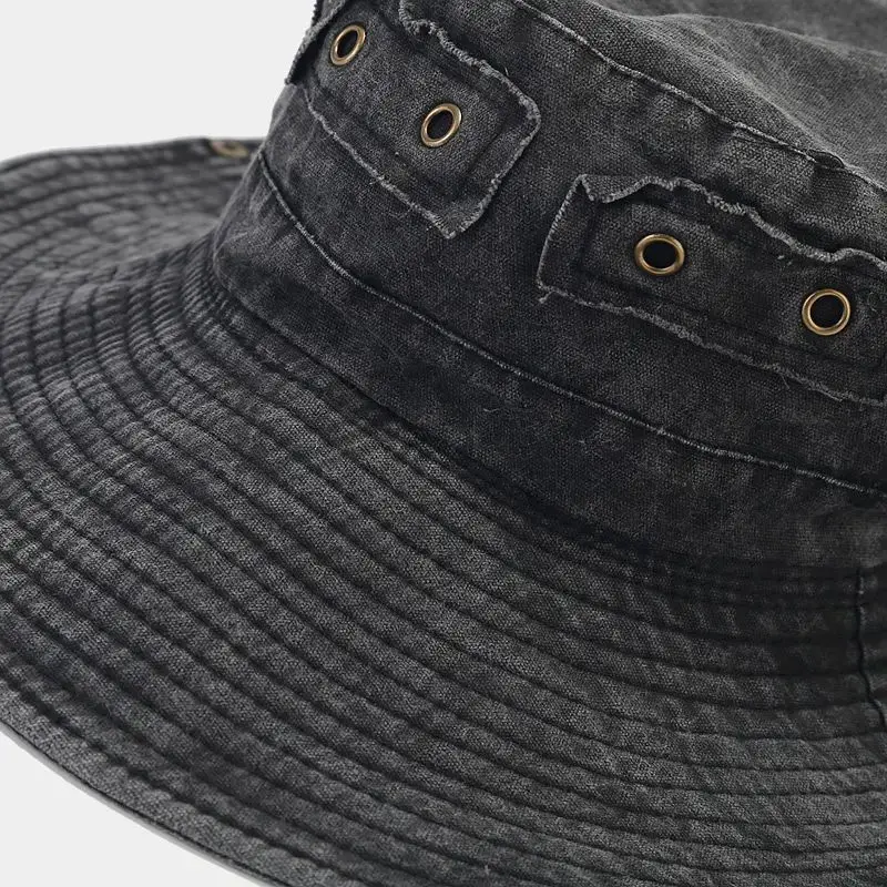 New Washed Out Vintage Hat with Large Brim Sun Visor for Men and Women, Outdoor Jungle Climbing and Fishing Hat
