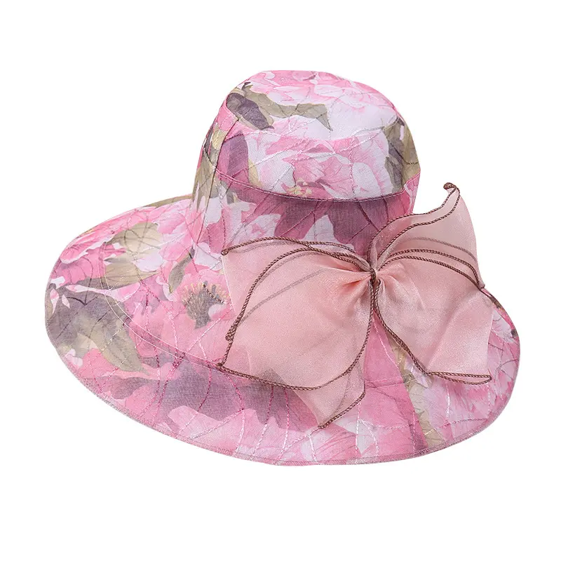 New Korean Printed Large Brimmed Beach Hat, Casual Large Brimmed Sun Protection Hat, Foldable Breathable Sun Protection Cool Hat
