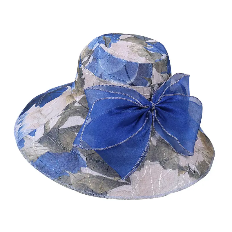 New Korean Printed Large Brimmed Beach Hat, Casual Large Brimmed Sun Protection Hat, Foldable Breathable Sun Protection Cool Hat