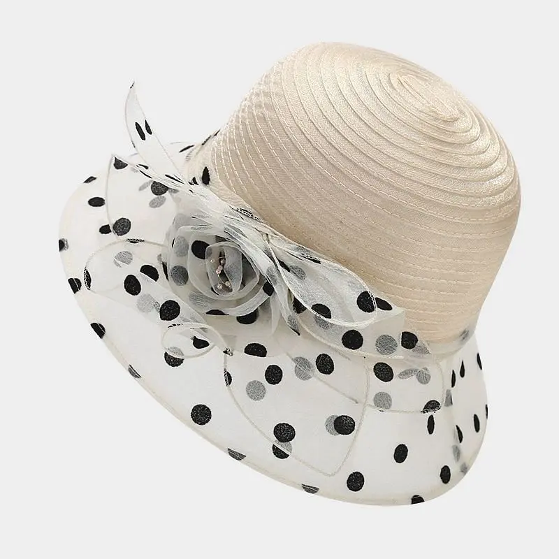 Elegant Summer Sun Hat, Breathable Fashion Hat, Photography Studio, Folding Sun Protection Basin Hat, Organza Big Flower Hat