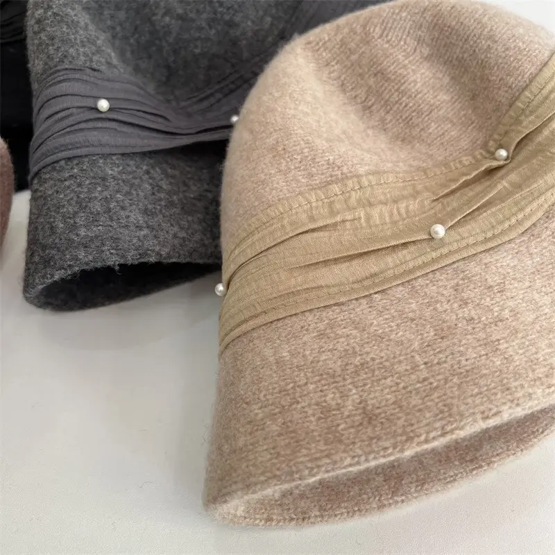 New Retro Korean Hat Women's Versatile Wool Blend 2024 Autumn/Winter Fisherman Hat Women's British Hat